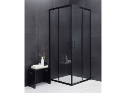 Sprchový kout MAXMAX MEXEN RIO transparent - 80x80 cm - BLACK, 860-080-080-70-00
