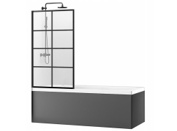 Vanová zástěna MAXMAX Rea LAGOS-1 70x140 cm - s kloubem - černá