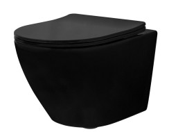 Závěsné WC MAXMAX Rea CARLO mini RIMLESS + Duroplast sedátko flat - černé matné