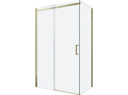 Sprchový kout OMEGA 130x90 cm - zlatý - čiré sklo