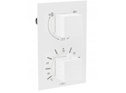 Podomítková termostatická baterie MEXEN CUBE - bílá - 2 výstupy, 77502-20
