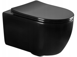 Závěsné WC CARMEN RIMLESS - černé matné + Duroplast sedátko