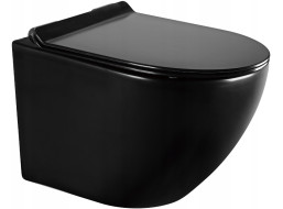 Závěsné WC LENA RIMLESS - černé matné + Duroplast sedátko slim