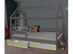Šuplíky pod postel KIDS z masivu borovice - šedé - 2 ks