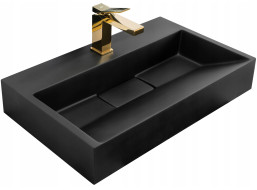 Umyvadlo z litého mramoru MAXMAX Rea GOYA 60 cm - černé matné