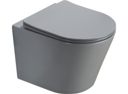Závěsné WC MEXEN RICO RIMLESS + Duroplast sedátko slim - světle šedé matné, 30724061