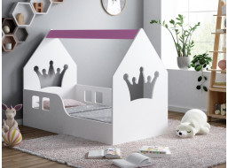Dětská domečková postel HAPPY HOUSE - Koruna - 160x80 cm (12 barev) + matrace ZDARMA