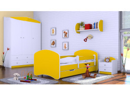 Dětská postel se šuplíkem 140x70 cm - ŽLUTÁ