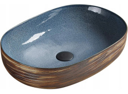 Keramické umyvadlo MEXEN AGOTA - 58x40,5x13,5 cm - hnědo/modré, 22025866