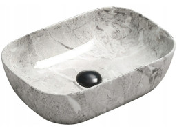 Keramické umyvadlo MEXEN RITA - 45,5x32,5x13,5 cm - šedé - dekor kamene, 21084598