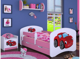 Dětská postel se šuplíkem 140x70cm RED CAR
