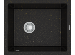 Kuchyňský granitový dřez PEDRO - 56 x 46 cm - metalická černá/zlatá, 6508561000-75