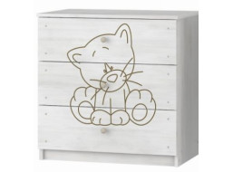 Dětská komoda s výřezem KOČIČKA - přírodní