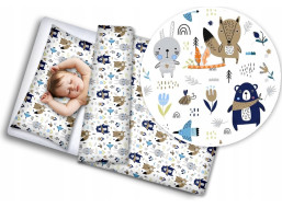 Dětské bavlněné povlečení do postýlky 120x90 cm BABYMAM PREMIUM - Boho zvířátka