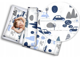 Dětské bavlněné povlečení do postýlky 120x90 cm BABYMAM PREMIUM - Retro autíčka