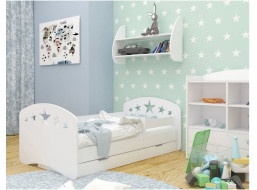 Dětská postel se šuplíkem 180x90 cm s výřezem HVĚZDIČKY + matrace ZDARMA!