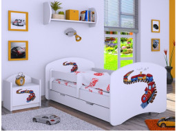 Dětská postel se šuplíkem 180x90cm MAŠINKA - bílá