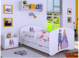 Dětská postel se šuplíkem 180x90cm PRINC A PRINCEZNA - bílá