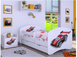 Dětská postel se šuplíkem 160x80cm SUPER FORMULE - bílá