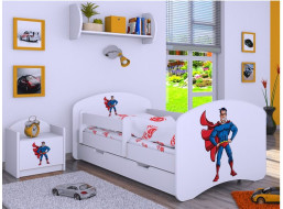 Dětská postel se šuplíkem 160x80cm SUPERMAN - bílá