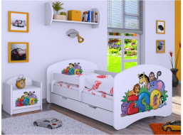 Dětská postel se šuplíkem 160x80cm ZOO - bílá