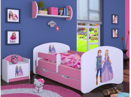 Dětská postel se šuplíkem 180x90cm PRINC A PRINCEZNA - růžová