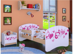 Dětská postel bez šuplíku 160x80cm FALL IN LOVE - světlá hruška