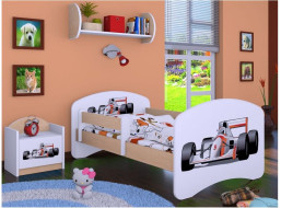 Dětská postel bez šuplíku 180x90cm FORMULE F1 - světlá hruška