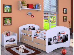 Dětská postel se šuplíkem 180x90cm FORMULE F1 - světlá hruška