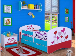 Dětská postel se šuplíkem 180x90cm LOVE - modrá