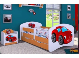 Dětská postel se šuplíkem 180x90cm RED CAR - oranžová