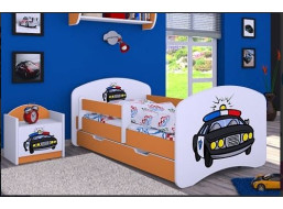 Dětská postel se šuplíkem 160x80cm POLICIE - oranžová