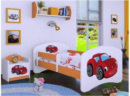 Dětská postel bez šuplíku 160x80cm RED CAR - oranžová