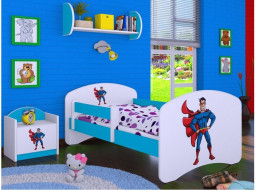 Dětská postel bez šuplíku 180x90cm SUPERMAN - modrá