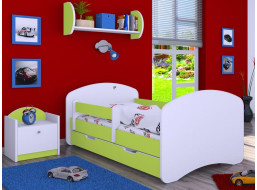 Dětská postel se šuplíkem 180x90cm BEZ MOTIVU - zelená