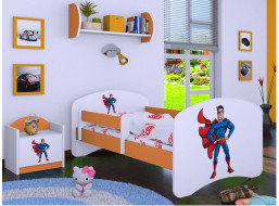 Dětská postel bez šuplíku 160x80cm SUPERMAN - oranžová