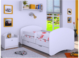 Dětská postel se šuplíkem 140x70cm BEZ MOTIVU - bílá