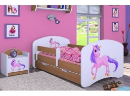 Dětská postel se šuplíkem 160x80cm JEDNOROŽEC - buk