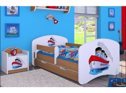 Dětská postel se šuplíkem 160x80cm LODIČKA - buk