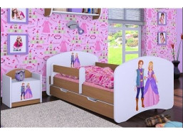 Dětská postel se šuplíkem 160x80cm PRINC A PRINCEZNA - buk