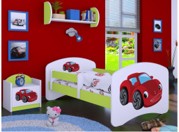 Dětská postel bez šuplíku 180x90cm RED CAR - zelená