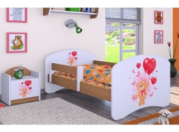 Dětská postel bez šuplíku 180x90cm MEDVÍDEK S BALONKY - buk