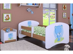 Dětská postel bez šuplíku 180x90cm MODRÝ MEDVÍDEK - buk