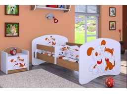 Dětská postel bez šuplíku 160x80cm PEJSEK A KOČIČKA - buk