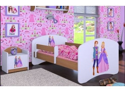 Dětská postel bez šuplíku 160x80cm PRINC A PRINCEZNA - buk