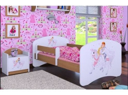 Dětská postel bez šuplíku 160x80cm PRINC NA BÍLÉM KONI - buk