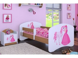 Dětská postel bez šuplíku 180x90cm PRINCEZNA A KONÍK - buk