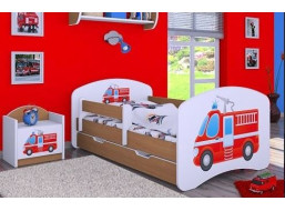 Dětská postel se šuplíkem 160x80cm HASIČI - buk