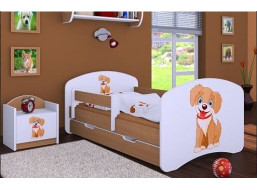 Dětská postel se šuplíkem 160x80cm PEJSEK - buk