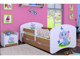 Dětská postel se šuplíkem 160x80cm SLON A MOTÝLCI - buk